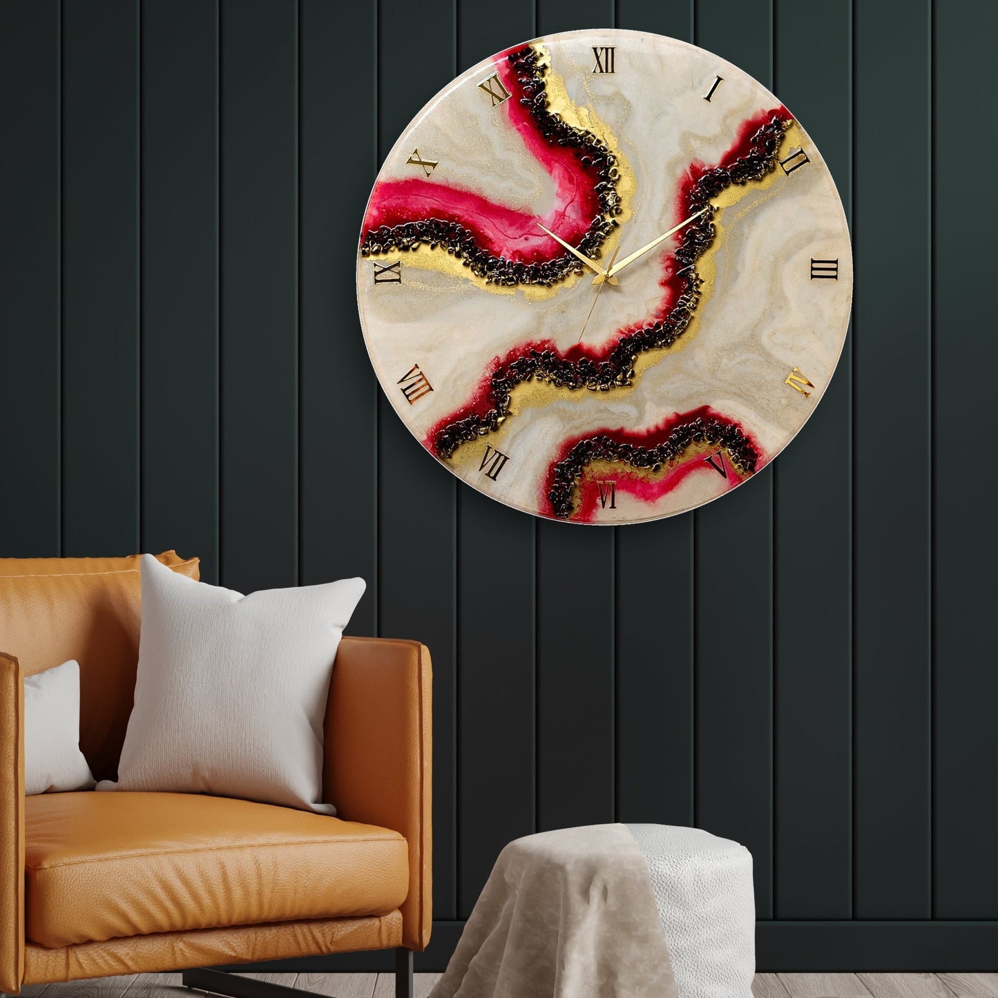 Cherry Slush Resin Clock