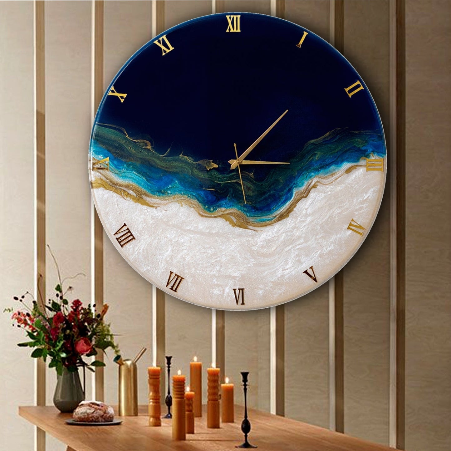 Ticking Thunder Resin Clock  (Royal Blue)