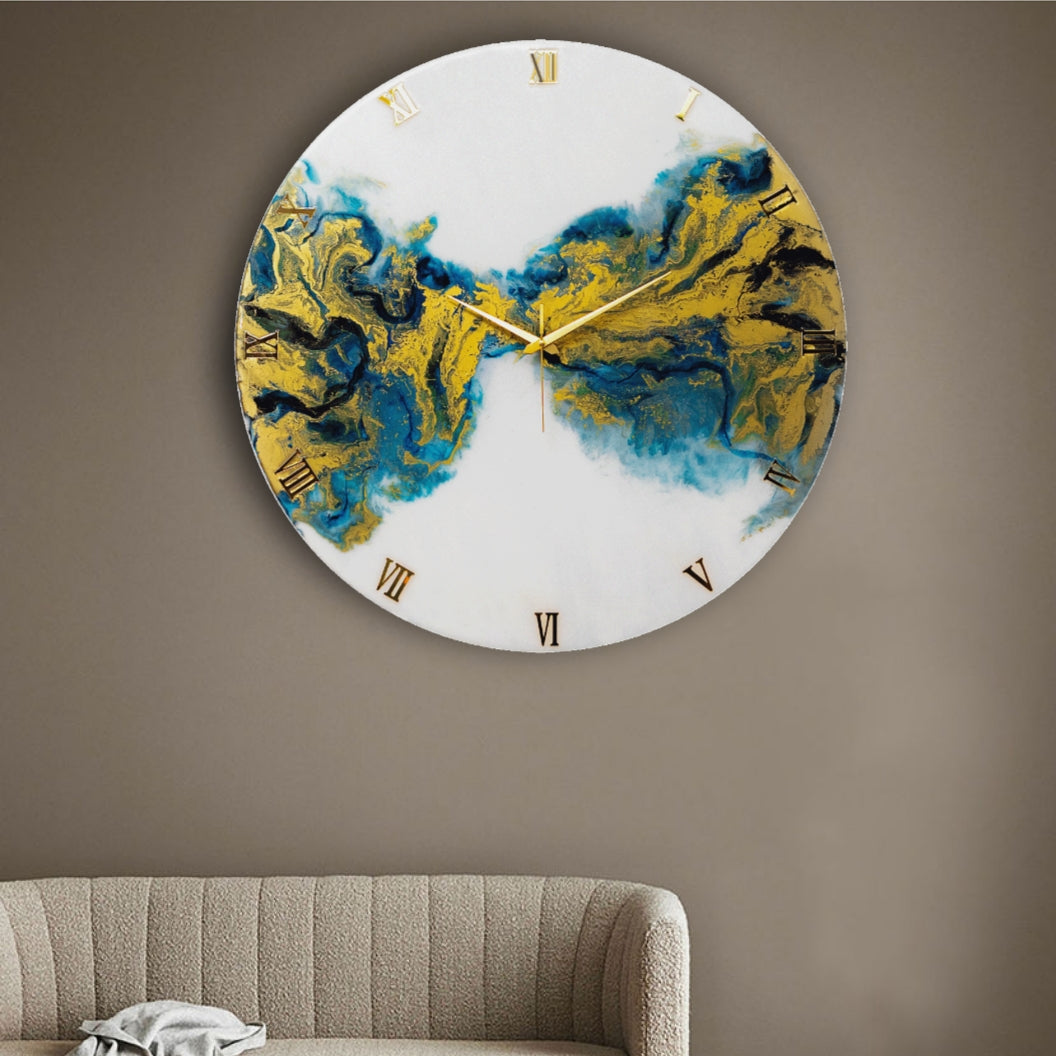 Ticking Thunder Resin Clock (Blue)