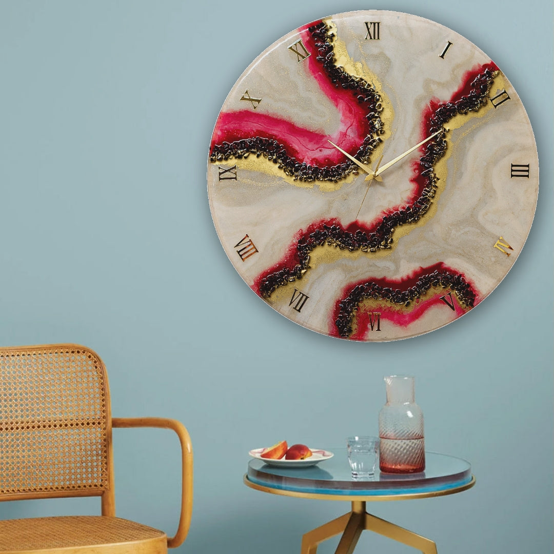 Cherry Slush Resin Clock