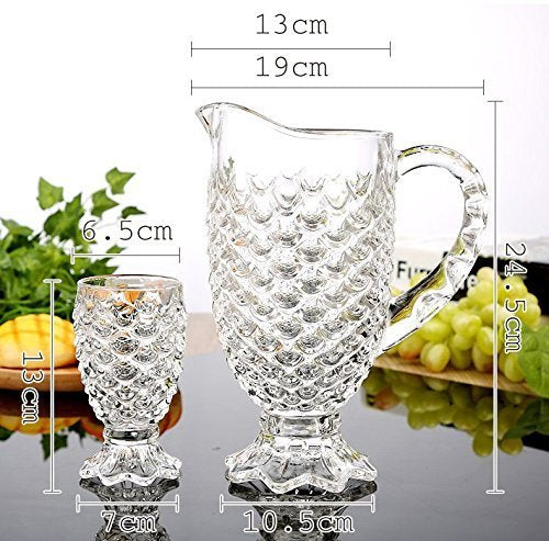 Single Pineapple Water Shaped Pattern Crystal Jug - 1300 ML