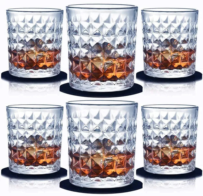 Rock Tumbler Whisky Glasses - 310ML( Pack Of 6)
