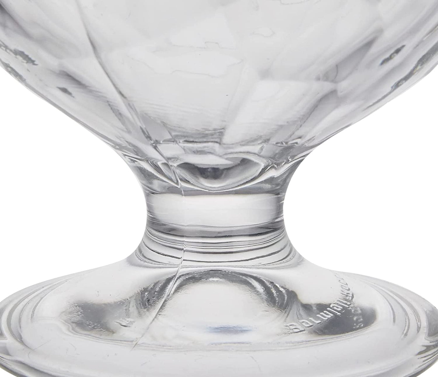 Raised Diamond  Design  Glass Ice-Cream Cup -  280 ML (Pack Of 6)