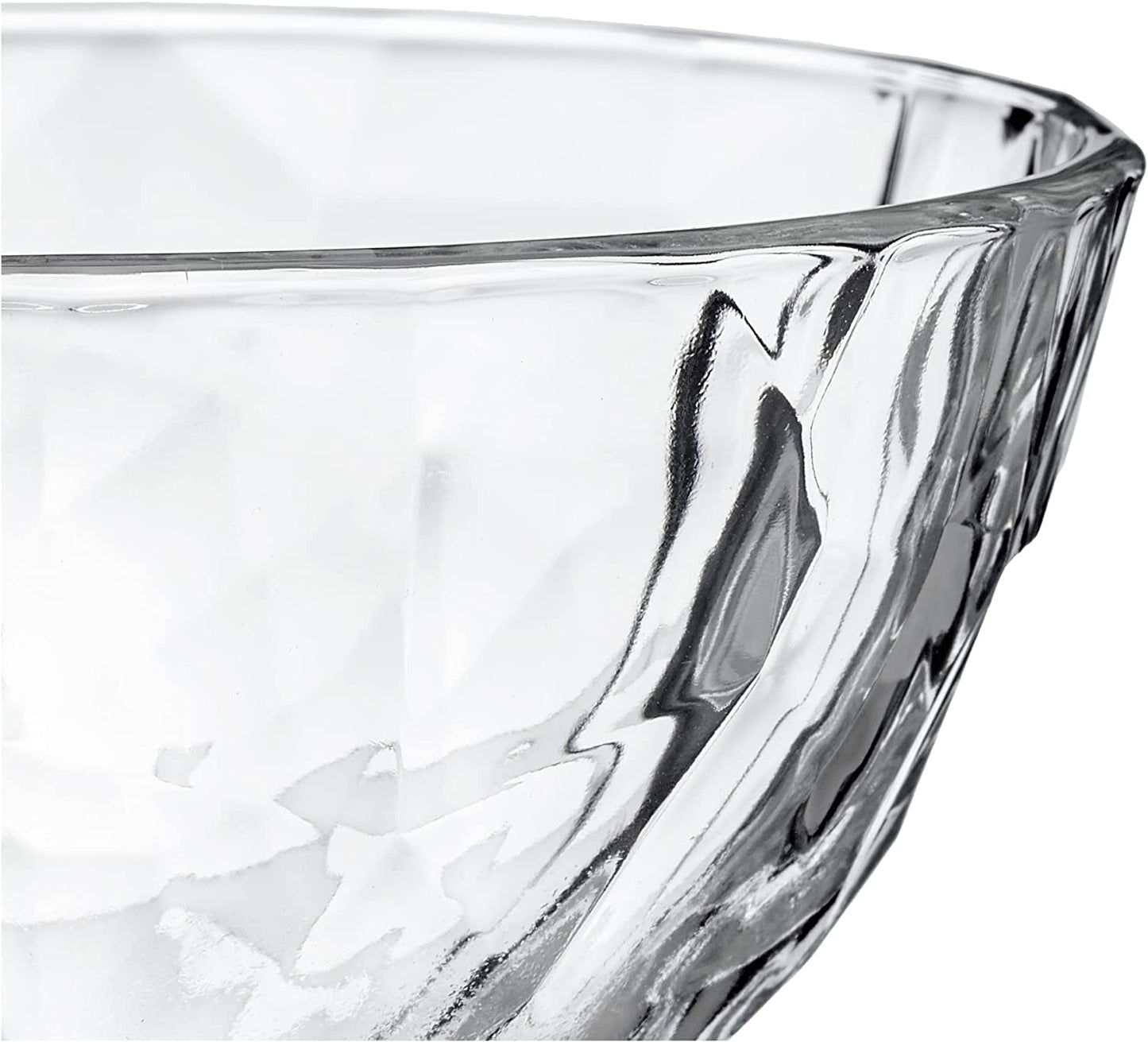 Raised Diamond  Design  Glass Ice-Cream Cup -  280 ML (Pack Of 6)