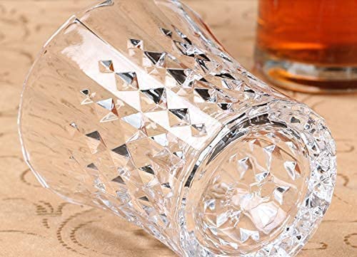 Diamond Cut Tumbler Whisky Glasses - 280 ML(Pack Of 6)