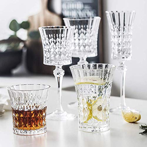 Diamond Cut Tumbler Whisky Glasses - 280 ML(Pack Of 6)