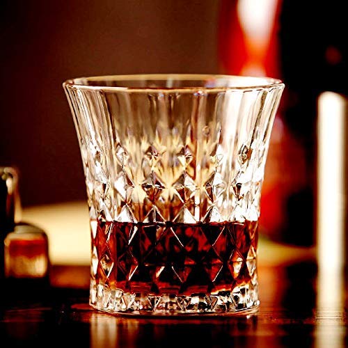 Diamond Cut Tumbler Whisky Glasses - 280 ML(Pack Of 6)