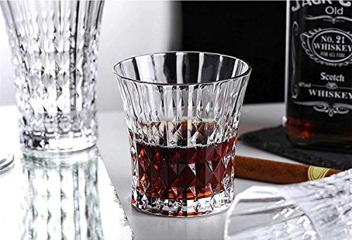 Diamond Cut Tumbler Whisky Glasses - 280 ML(Pack Of 6)