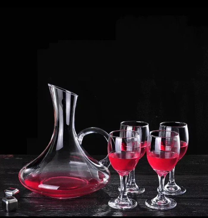Crystal Wine Decanter with Wine Glass Set - 1500ML