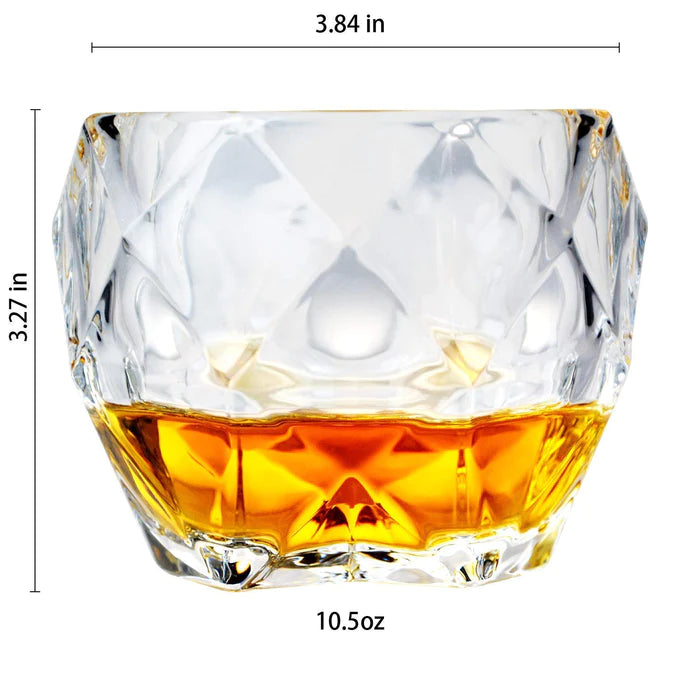 Diamond Whiskey Glass, 350 ml(Pack Of 6)