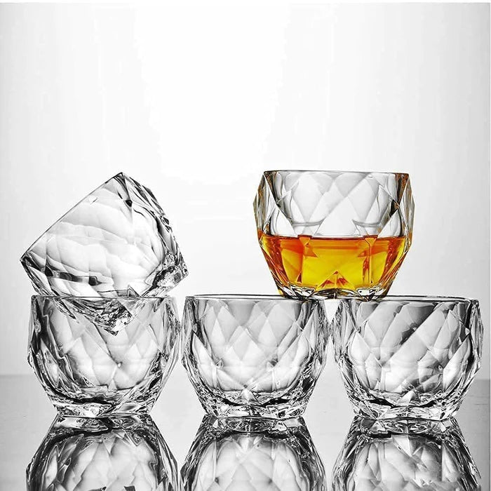 Diamond Whiskey Glass, 350 ml(Pack Of 6)