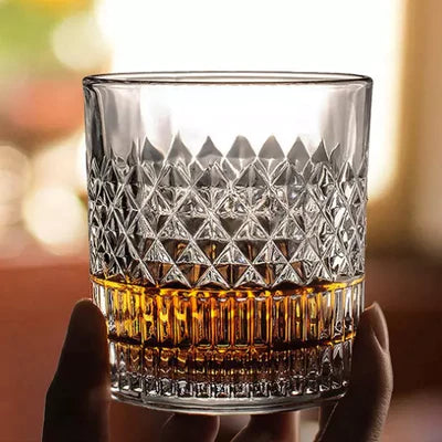 Embossed Old Fashion Whiskey Glass 225 ml(Pack Of 6)