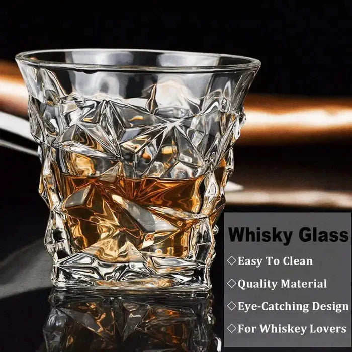 Crystal Diamond Whiskey Glass - 300ml(Pack Of 6)