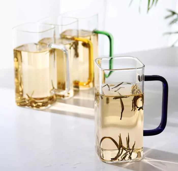 Crystal Clear Glass Mug with Handle-400ML (Pack Of 6)