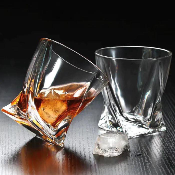 Twist Crystal Whiskey Glass- Clear 300 Ml(Pack Of 6)