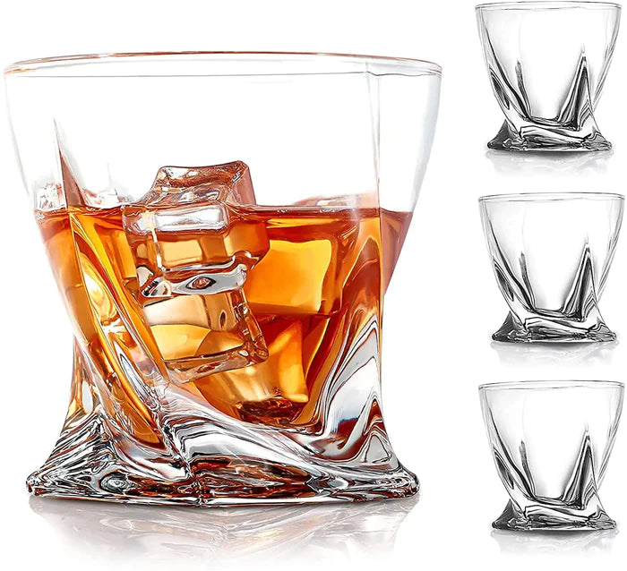 Twist Crystal Whiskey Glass- Clear 300 Ml(Pack Of 6)