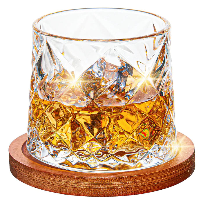 Spinning Crystal Whiskey Glasses - 300ML(Pack Of 6)