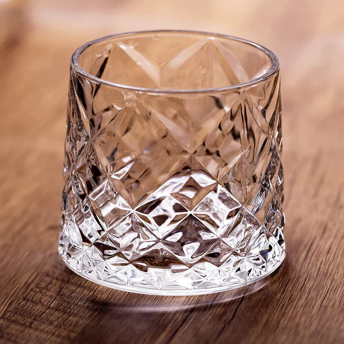 Spinning Crystal Whiskey Glasses - 300ML(Pack Of 6)