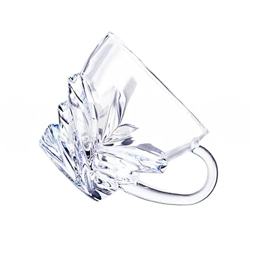 Floral Design Crystal Clear Glass Tea Cup 160 ml (Pack Of 6)