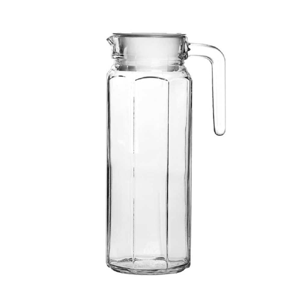 Italian Premium Glass Water Jug with Airtight Lid  (1100ML) (1 Pcs)