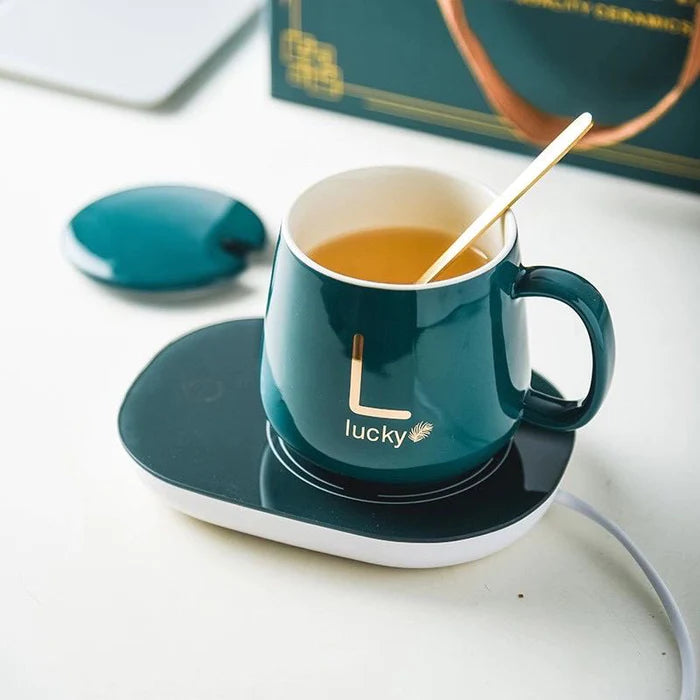 Lucky Coffee Cup & Saucer  Cup With Auto Heating Saucer/Pad To