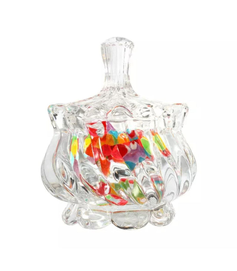 Stripe Crystal Glass Candy Sugar jar 200ml (1 Pcs)