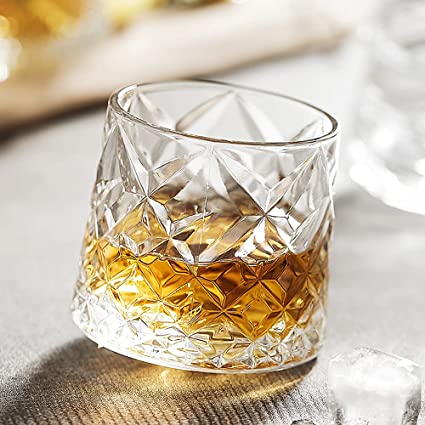 Spinning Crystal Whiskey Glasses - 300ML(Pack Of 6)