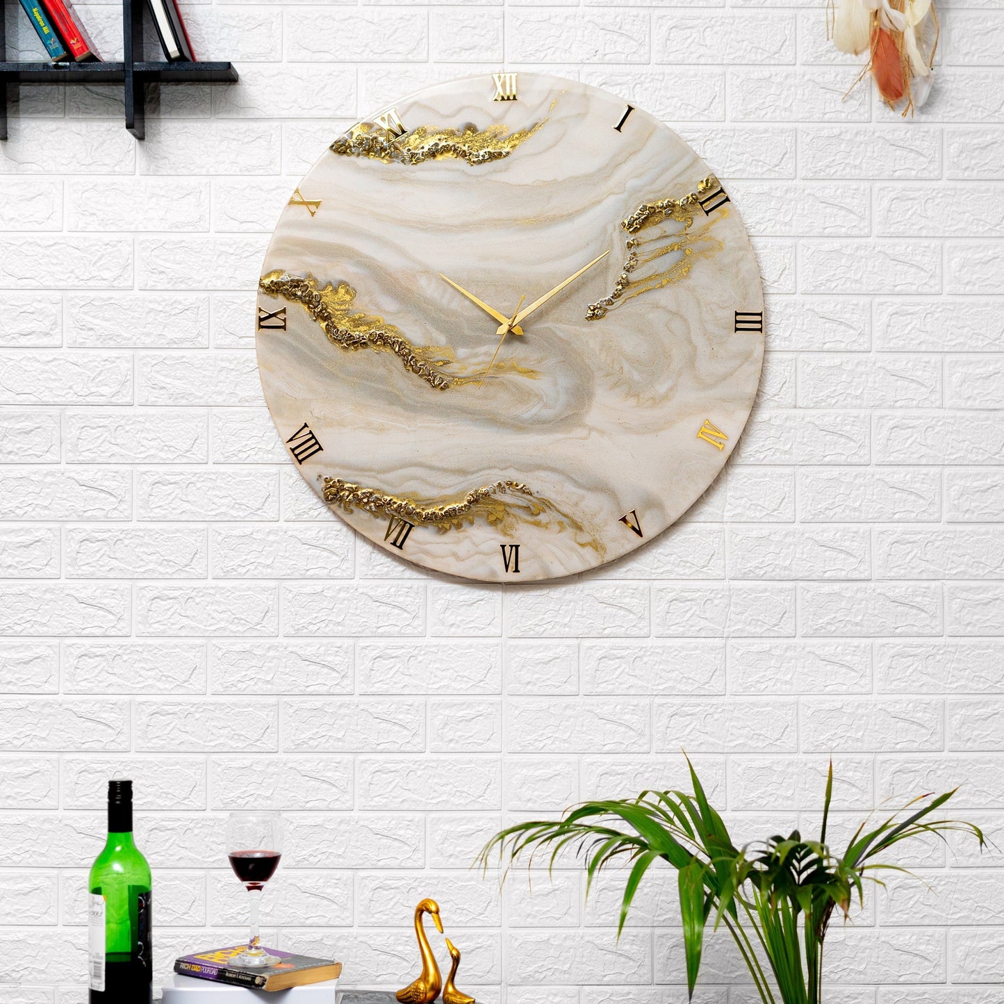 Creamy Desert Resin Clock