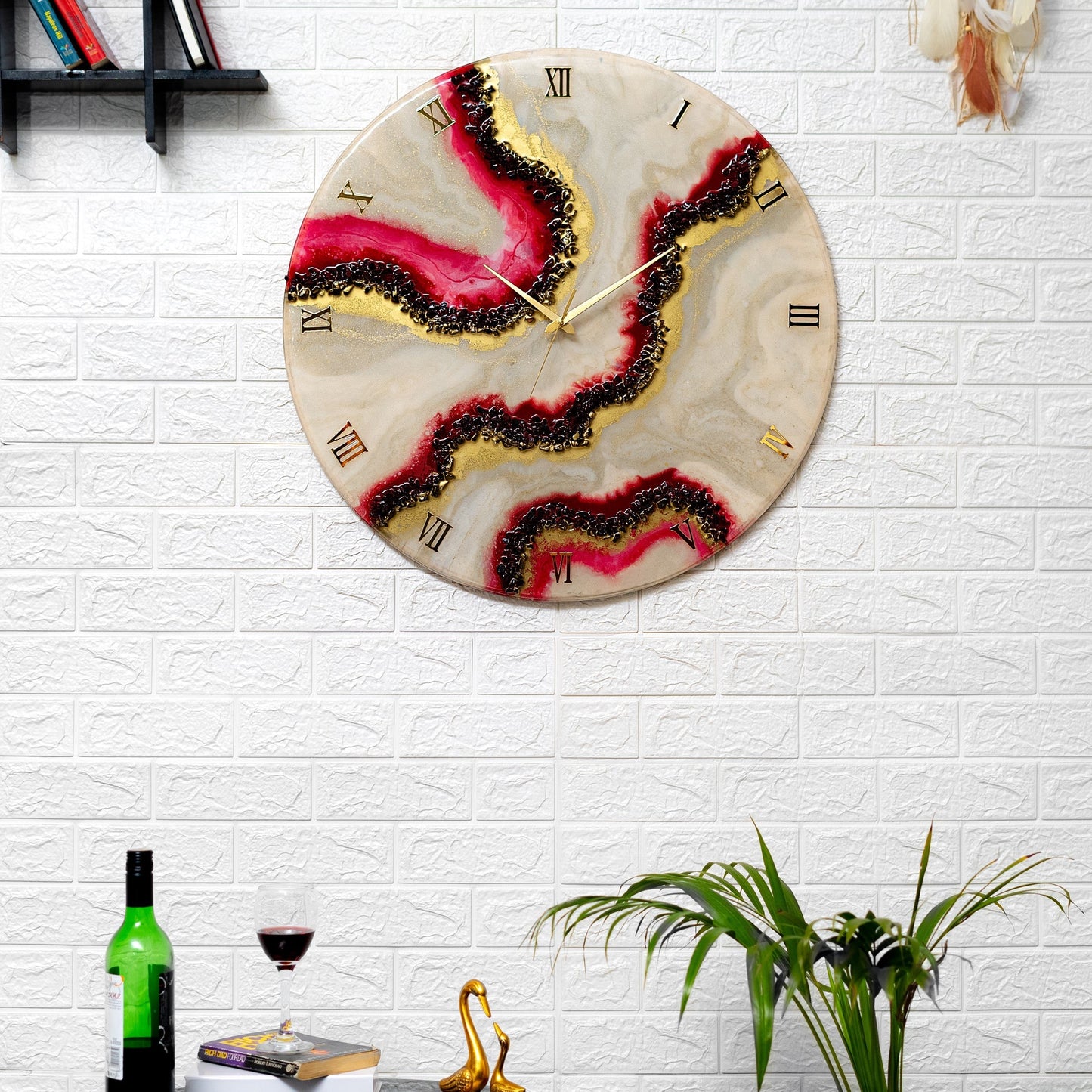 Cherry Slush Resin Clock