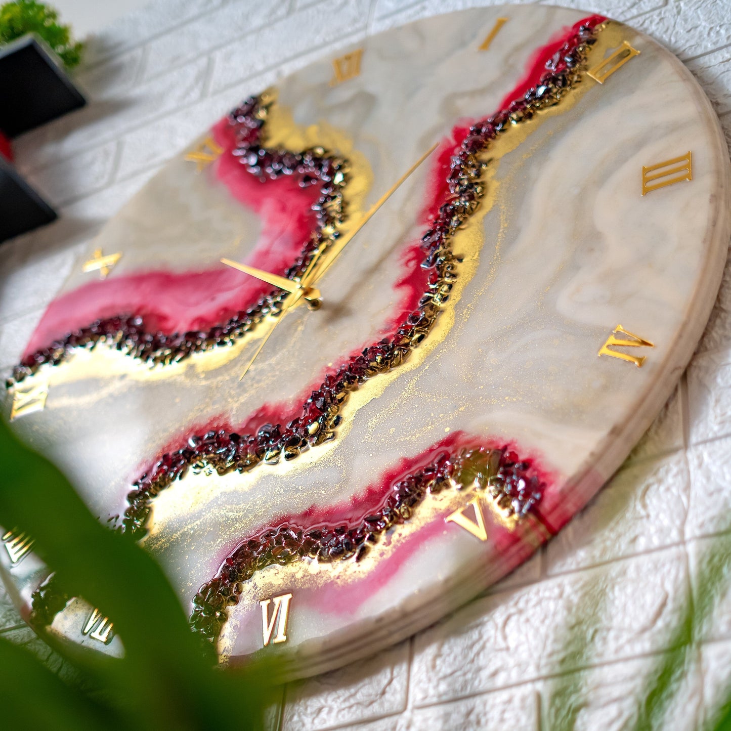 Cherry Slush Resin Clock