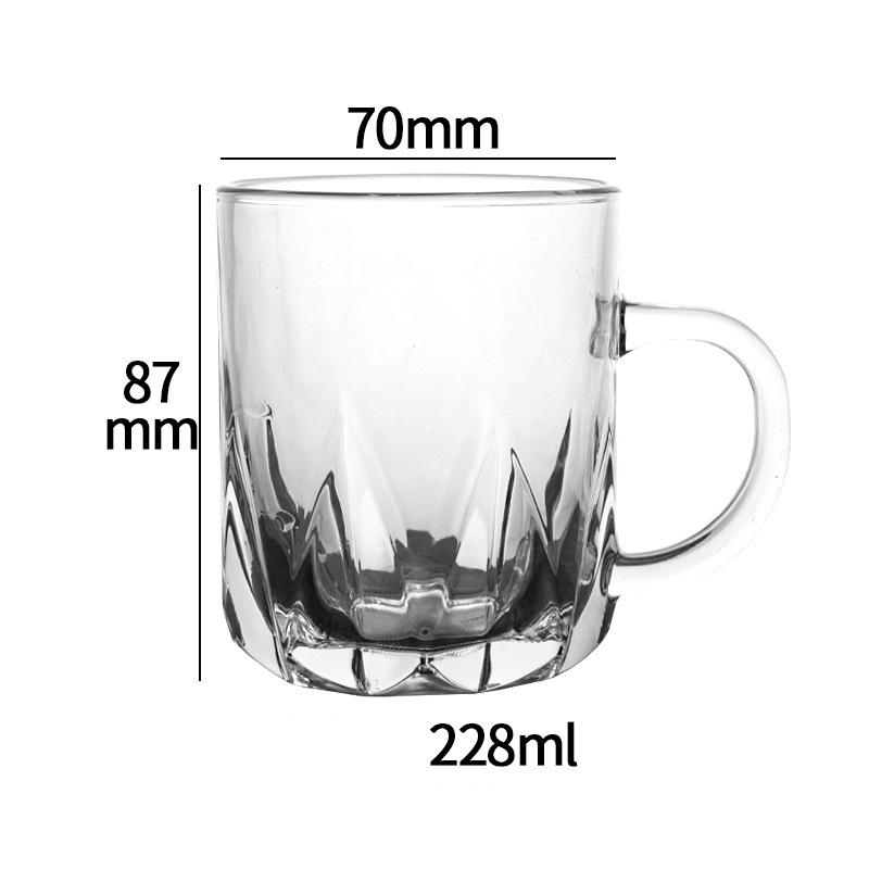 Transparent Clear, Tea Coffee Mug -228 ML (Pack Of 6)