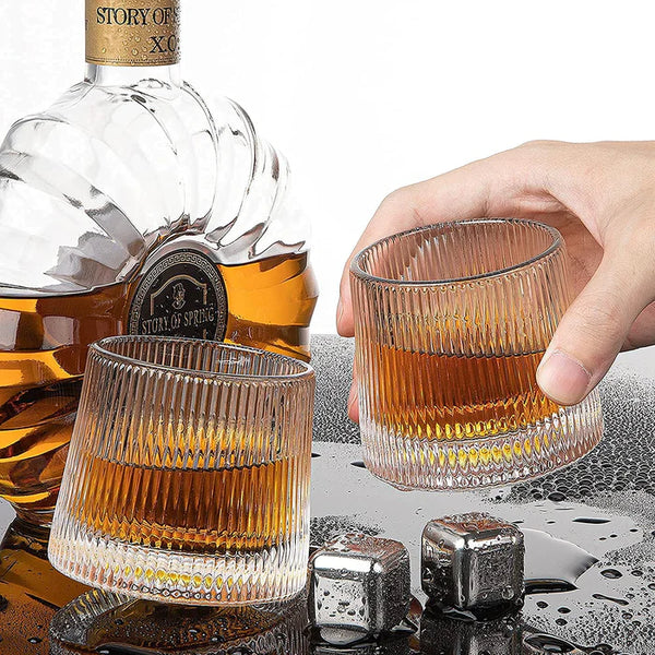 Vertical Stripe Whiskey Glass 160 ML(Pack Of 6)