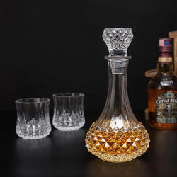 Vintage Classic 7 Pcs Crystal Decanter Set with Glasses