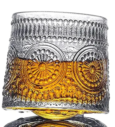 Vintage Embossed Whiskey Glass  160 ML(Pack Of 6)