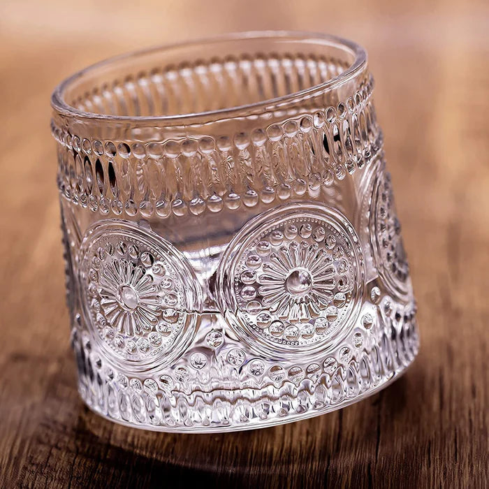 Vintage Embossed Whiskey Glass  160 ML(Pack Of 6)