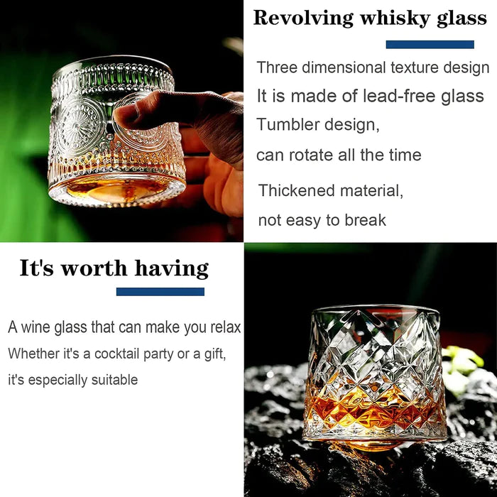 Vintage Embossed Whiskey Glass  160 ML(Pack Of 6)