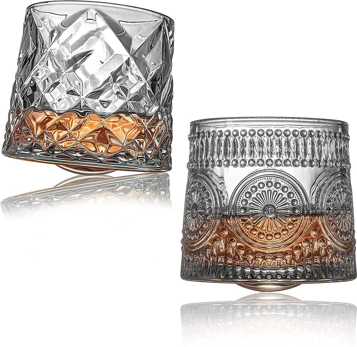 Vintage Embossed Whiskey Glass  160 ML(Pack Of 6)