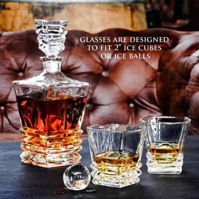 Step Whiskey Set of Decanter (1000ML) & 6 Glasses (300ML)