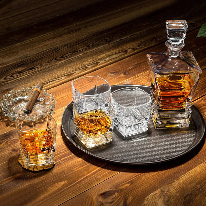 Step Whiskey Set of Decanter (1000ML) & 6 Glasses (300ML)