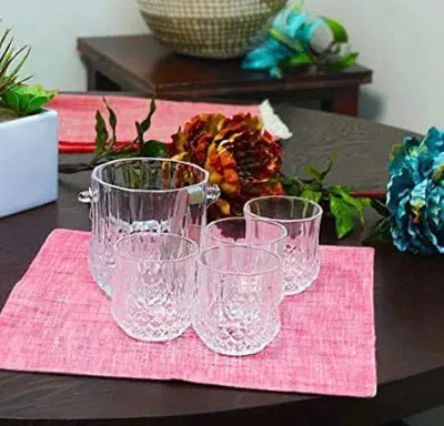 Whiskey Glass with Bucket or Tumbler and ice Handler Set of 7