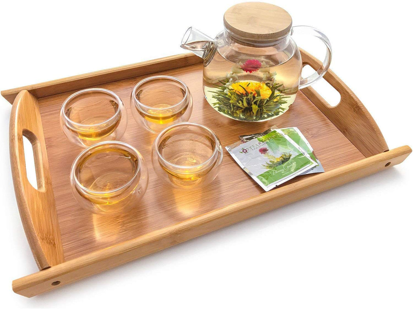 Wooden Lid Glass Teapot Kettle (1LTR)