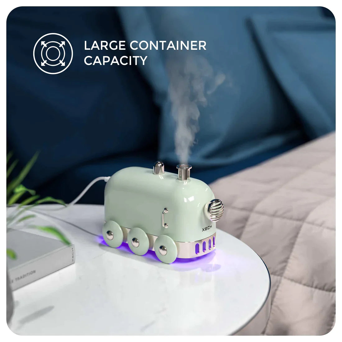 Mini Train USB Humidifier, Mini Personal Portable Small Humidifier with LED Light