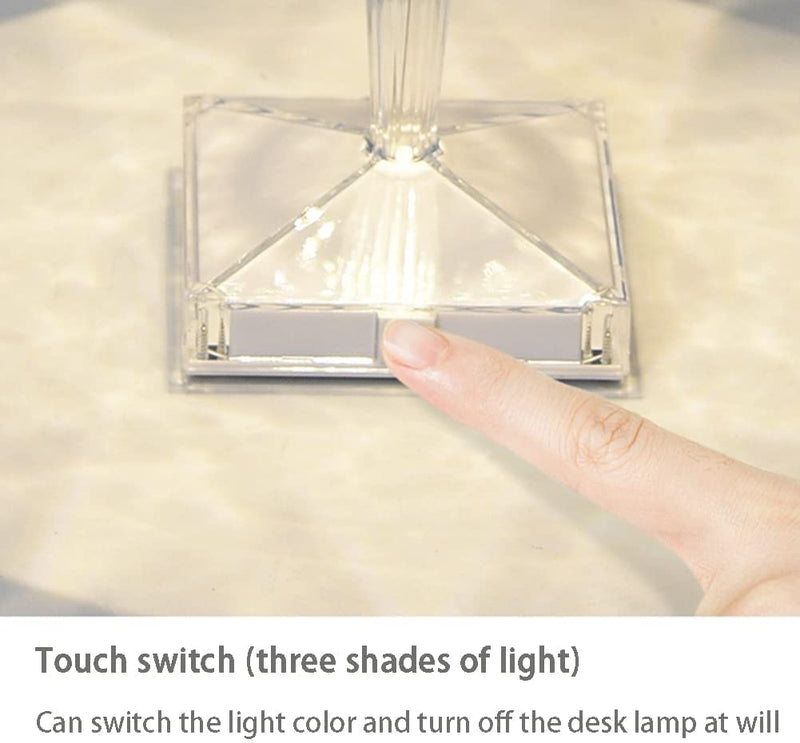 Acrylic Diamond Crystal LED Lamp, Portable Touch Control Lamp - Skyborn