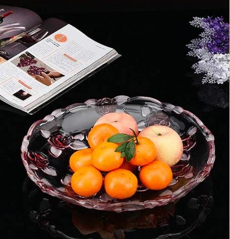 Beautiful Crystal Clear Round Shape Glass Tray Plate - 1pc (Transparent) - Skyborn