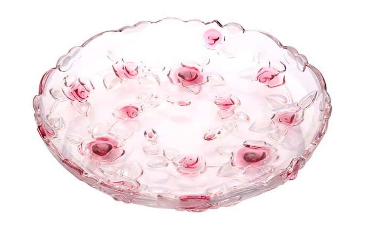 Beautiful Crystal Clear Round Shape Glass Tray Plate - 1pc (Transparent) - Skyborn