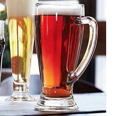 Beer Mug Glass with Handle Glass, 270 ml (Pack Of 6) - Skyborn