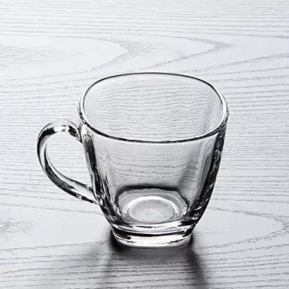 Oval Shape Crystal Glass Tea Cup - 150ML (Pack Of 6)