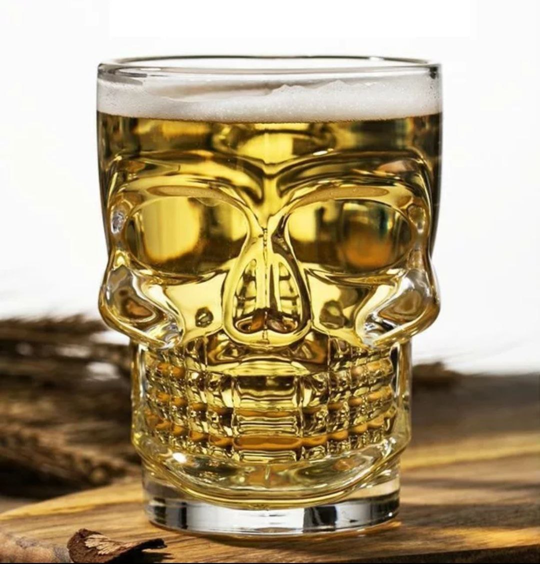 Glass Skull Beer Mug Transparent 520ml (PAck Of 6)