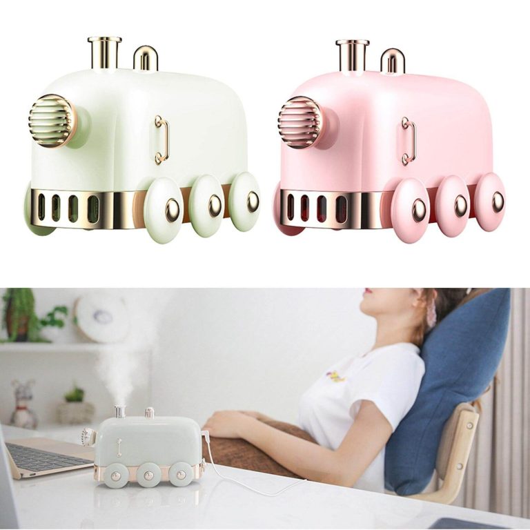 Mini Train USB Humidifier, Mini Personal Portable Small Humidifier with LED Light