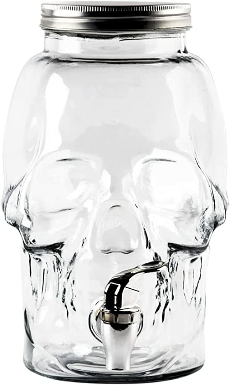 Drinking Skull Mason Jar with Metal Lid (6 Litter)